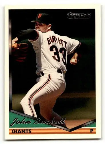 Original gloss 1994 Topps Gold John Burkett San Francisco Giants baseball card
