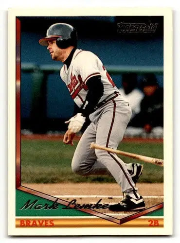 Original gloss 1994 Topps Gold Mark Lemke Atlanta Braves baseball card