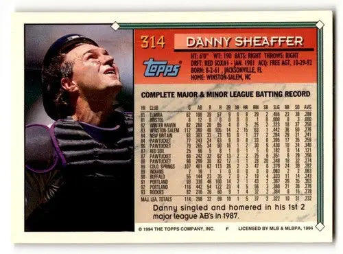 1994 Topps Gold #314 Danny Sheaffer Colorado Rockies Baseball Cards ID:59731 - Baseball Card Single