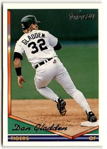 Original gloss Baseball card featuring Dan Gladden from 1994 Topps Gold Tigers sports cards