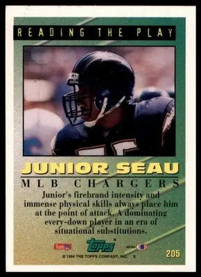 1994 Topps Junior Seau 205 San Diego Chargers