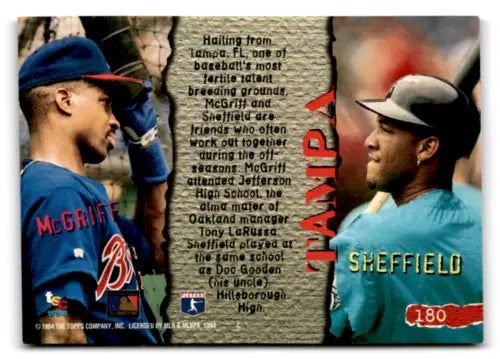 Original gloss Baseball card featuring McGriff and Sheffield from 1994 Topps Stadium Club