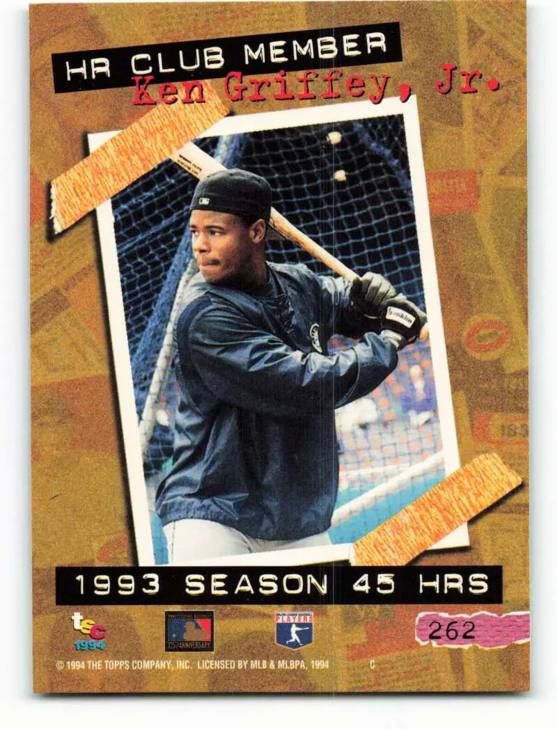1994 Topps Stadium Club #262 Ken Griffey Jr. NM-MT Mariners HR ID:81988 - Baseball Card Single
