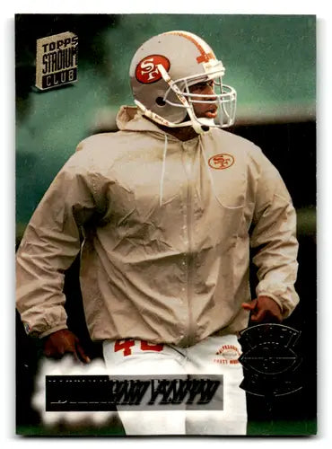 Original gloss football trading card from Topps Stadium Club featuring William Floyd rookie