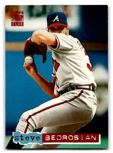 Original gloss 1994 Topps Stadium Club Steve Bedrosian baseball card Atlanta Braves