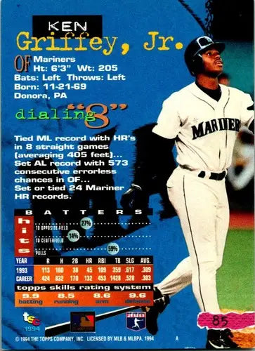 1994 Topps Stadium Club #85 Ken Griffey Jr. NM Near Mint Mariners ID:83464
