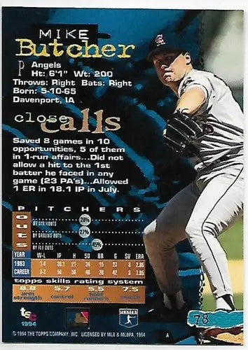1994 Topps Stadium Club Golden Rainbow #78 Mike Butcher NM Near Mint Angels - Baseball Card Single