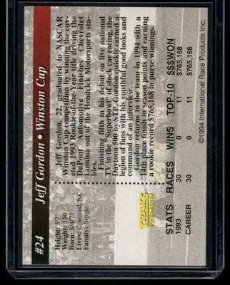 1994 Traks Jeff Gordon #24 Auto Racing - Racing Card Single