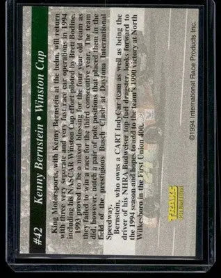 1994 Traks Premier Kenny Bernstein #42 Auto Racing - Racing Card Single