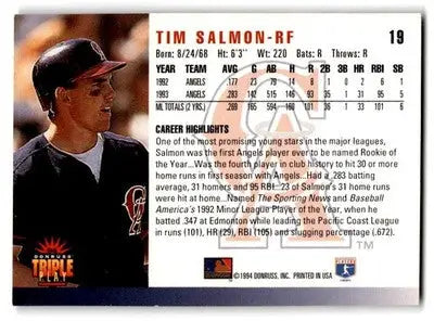1994 Triple Play #19 Tim Salmon - Baseball Card Single