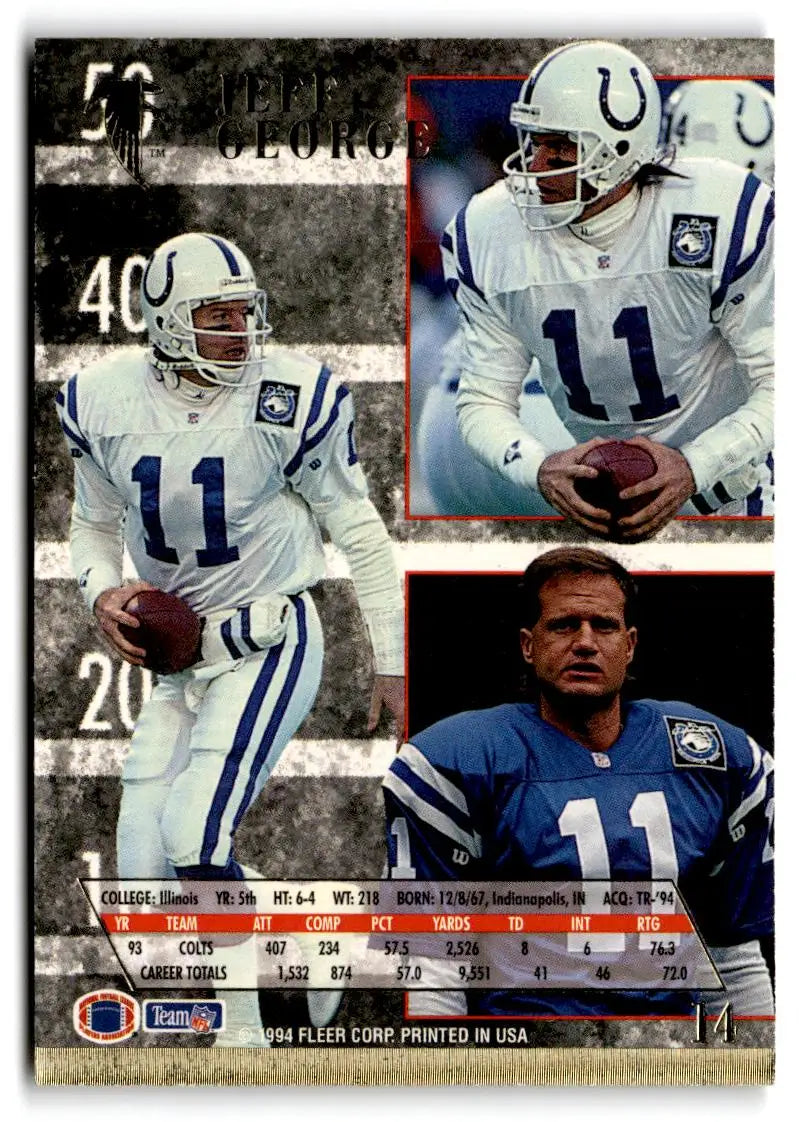 1994 Ultra #14 Jeff George - Football Card Single