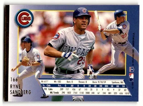 1994 Ultra #166 Ryne Sandberg Chicago Cubs Baseball Cards NM Near Mi ID:63375 - Baseball Cards