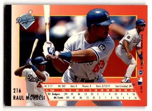 Raul Mondesi baseball card from 1994 Ultra Los Angeles Dodgers series