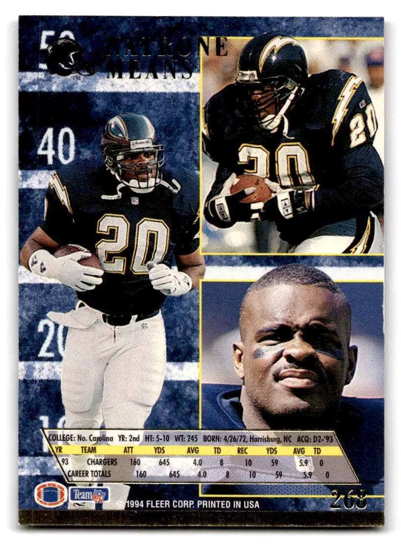 1994 Ultra #268 Natrone Means - Football Card Single