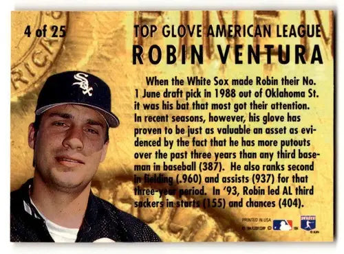 Original gloss Robin Ventura Chicago White Sox baseball card 1994 Ultra Near Mint