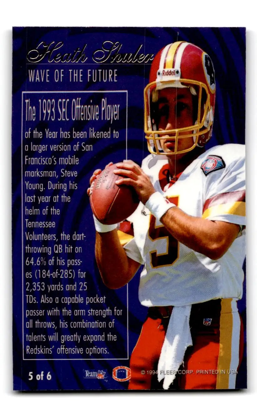 1994 Ultra #5 Heath Shuler Flair Wave of the Future - Football Card Single