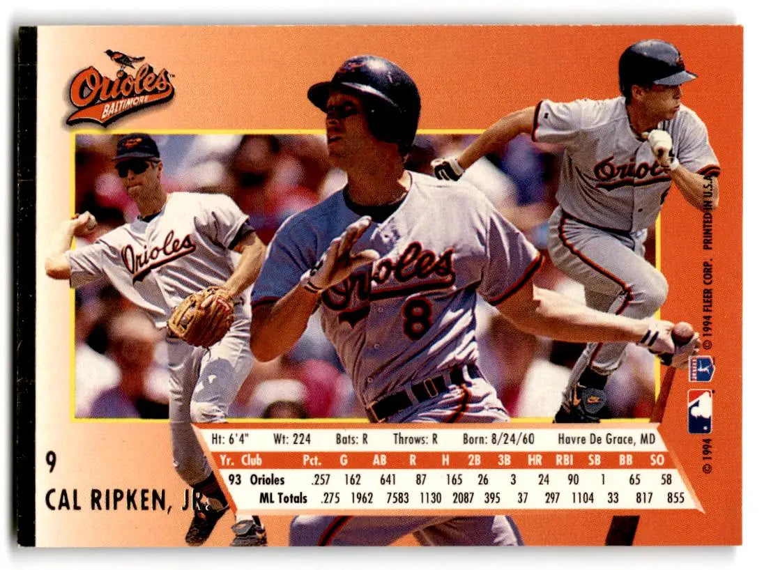 1994 Ultra #9 Cal Ripken Jr. - Baseball Card Single
