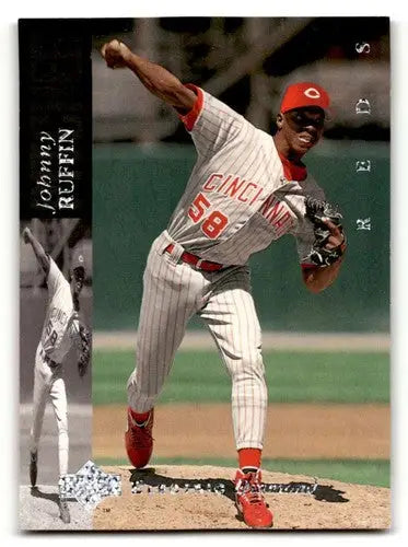 Original gloss Johnny Ruffin Cincinnati Reds baseball card from 1994 Upper Deck #170