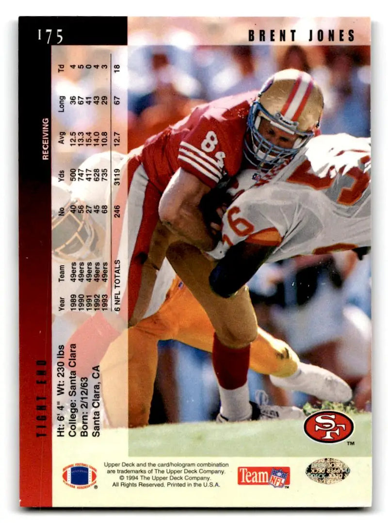 1994 Upper Deck #175 Brent Jones - Football Card Single