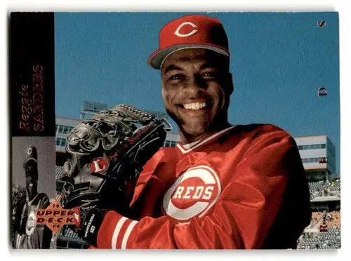 Original gloss Reggie Sanders Cincinnati Reds baseball card from 1994 Upper Deck #222