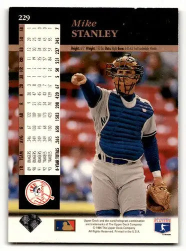 1994 Upper Deck Mike Stanley Yankees baseball card from Yankees baseball cards collection