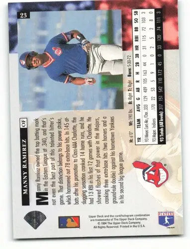 1994 Upper Deck #23 Manny Ramirez NM-MT Indians ID:81253