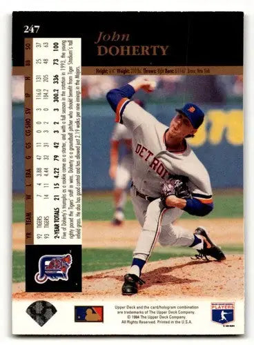 1994 Upper Deck #247 John Doherty Detroit Tigers Baseball Cards EX/N ID:64429 - Baseball Card Single