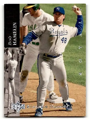 Original gloss baseball card featuring Bob Hamelin Kansas City Royals player