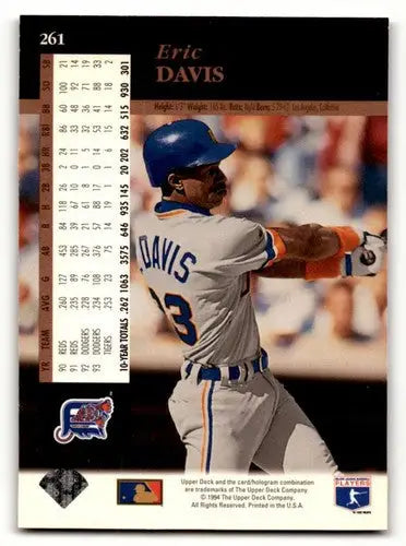 Original gloss 1994 Upper Deck Eric Davis Detroit Tigers baseball card ID59839