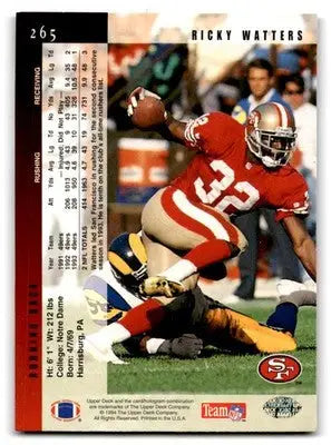1994 Upper Deck #265 Ricky Watters Electric - Football Card Single