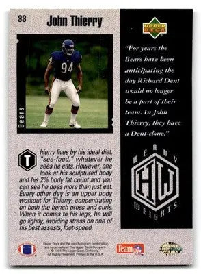 1994 Upper Deck #33 John Thierry Electric - Football Card Single