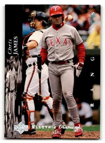 Original gloss Chris James Texas Rangers baseball card from 1994 Upper Deck #398
