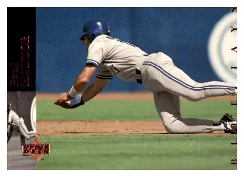 Original gloss Toronto Blue Jays baseball card featuring Paul Molitor sliding action