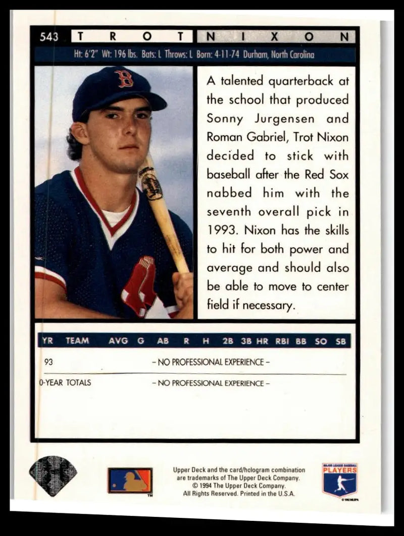 1994 Upper Deck #543 Trot Nixon - Baseball Card Single