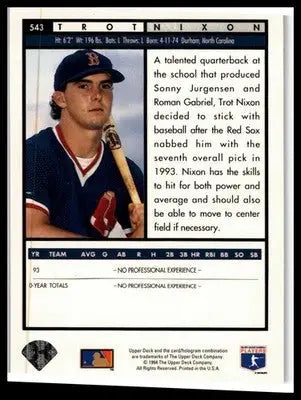 1994 Upper Deck #543 Trot Nixon - Baseball Card Single