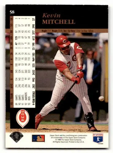 Original gloss Kevin Mitchell Cincinnati Reds baseball card from 1994 Upper Deck exhibition