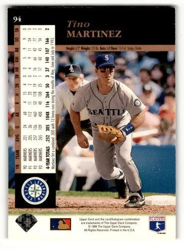 1994 Upper Deck #94 Tino Martinez Seattle Mariners Baseball Cards EX ID:59478 - Baseball Card Single