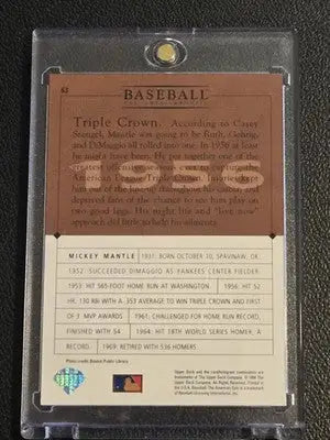 1994 Upper Deck Baseball: The American Epic #63 Mickey Mantle - Baseball Card Single