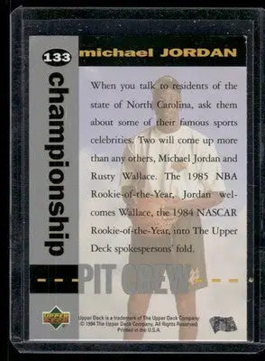 1994 Upper Deck Championship Pit Crew Michael Jordan #133 Basketball