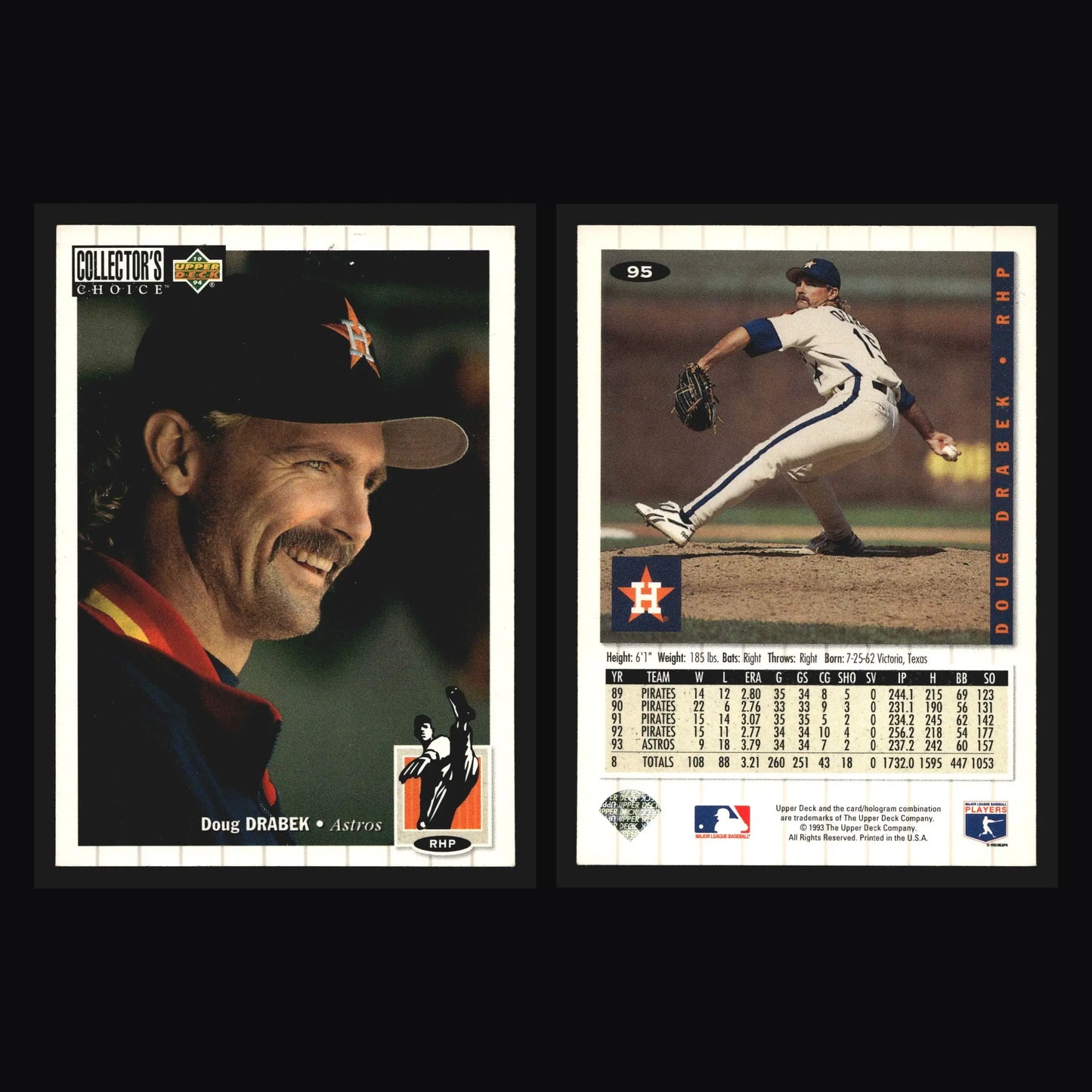1994 Upper Deck Collector’s Choice #95 Doug Drabek Astros - Baseball Card Single