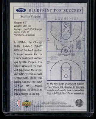 1994 Upper Deck Collector’s Choice Blueprint For Success Scottie Pippen #375 - Basketball Card Single