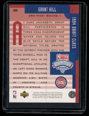 1994 Upper Deck Collector’s Choice Grant Hill #409 Basketball - Basketball Card Single