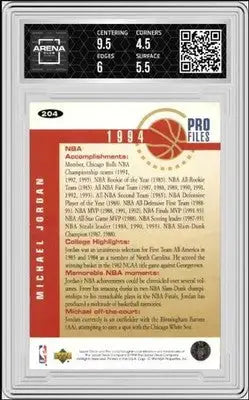 1994 Upper Deck Collector’s Choice Michael Jordan #204 Silver Signature AC 5
