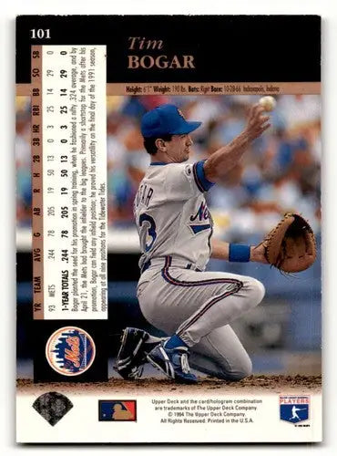 Original gloss 1994 Upper Deck Electric Diamond Tim Bogar baseball card New York Mets