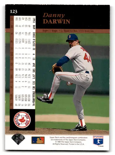 Original gloss of Danny Darwin baseball card from 1994 Upper Deck Electric Diamond series