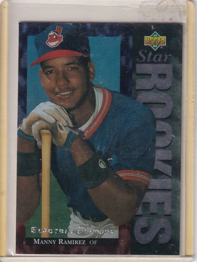 Baseball card of Manny Ramirez Cleveland Indians from Upper Deck Electric Diamond collection