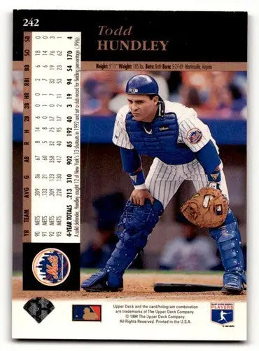 1994 Upper Deck Electric Diamond #242 Todd Hundley New York Mets Bas ID:59849 - Baseball Card Single
