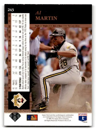 1994 Upper Deck Electric Diamond #243 Al Martin NM-MT Pirates ID:72624 - Baseball Card Single