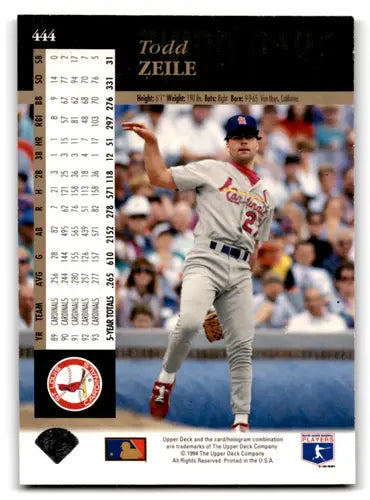 1994 Upper Deck Electric Diamond #444 Todd Zeile NM-MT Cardinals ID:70481 - Baseball Card Single