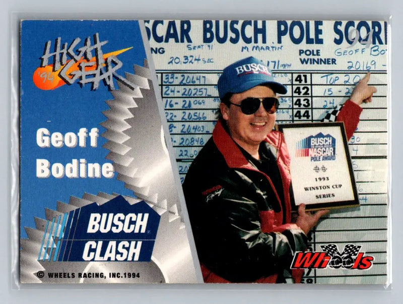 1994 Wheels High Gear #94 Geoff Bodine Bud Moore Engineering - Racing Card Single